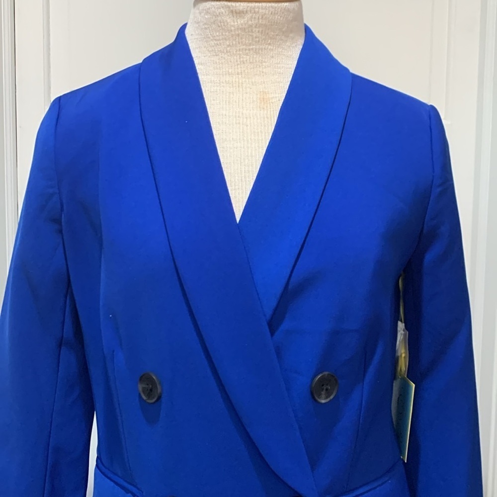 CeCe sz 2 royal blue double breasted NWT blazer - Picture 2 of 10